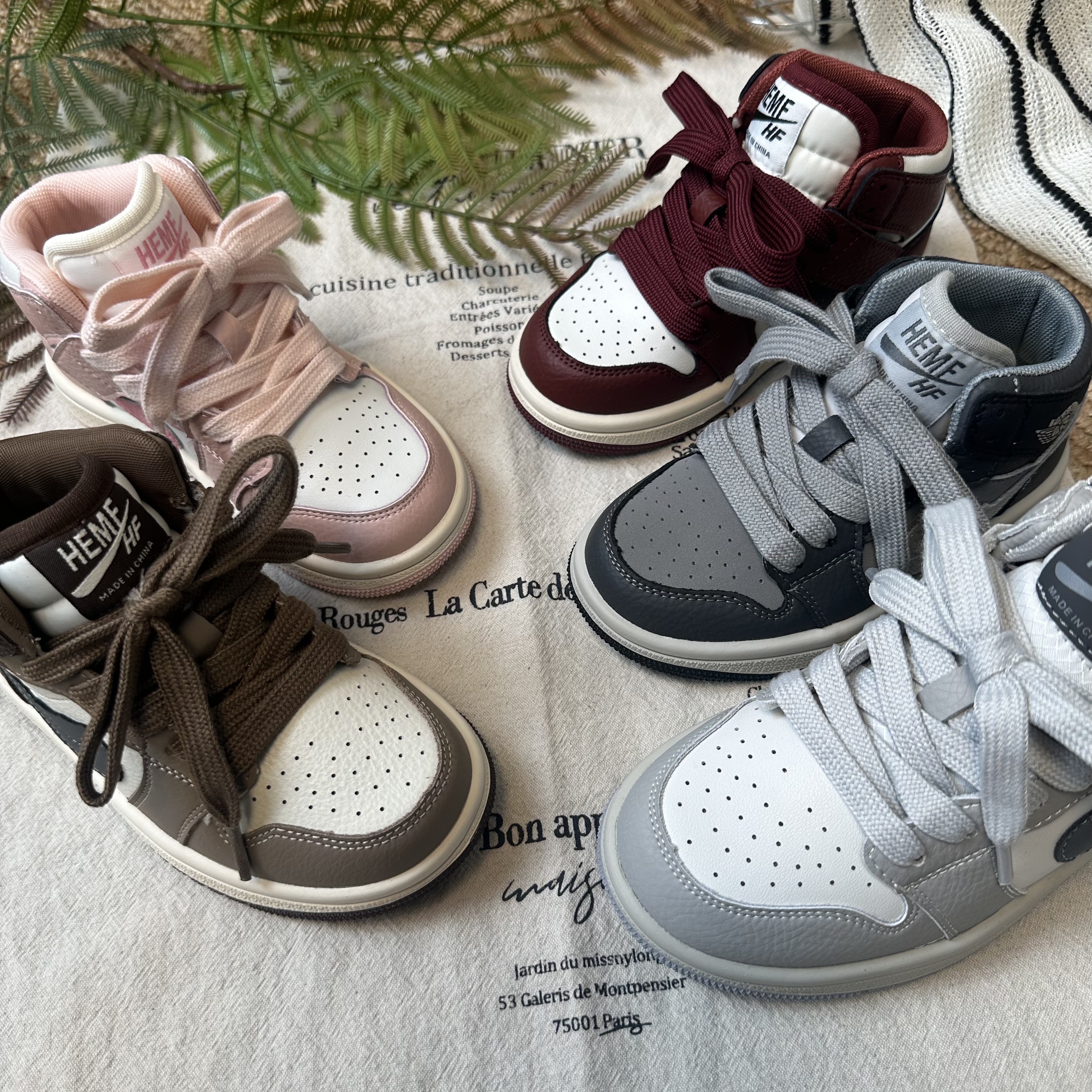 TomoKids【【秋冬高帮】】男女童鞋韩系双12防滑透气潮流设计百搭板鞋