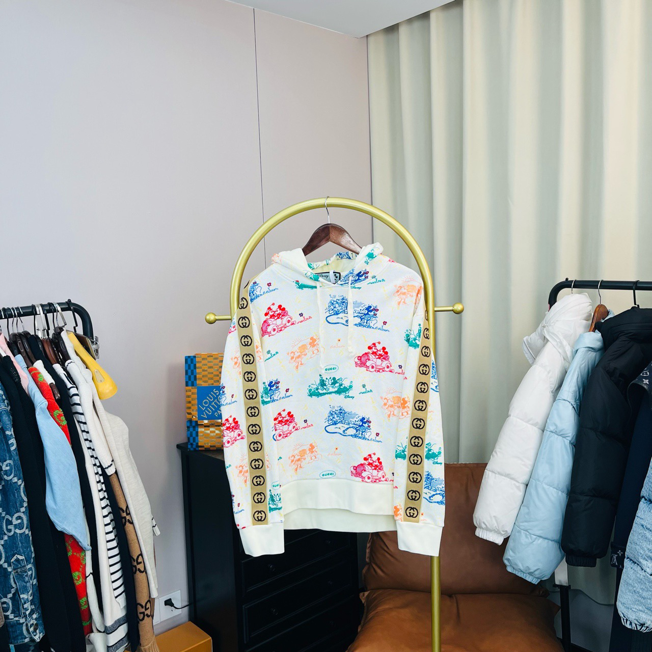 99新 GUCCI/古驰 迪士尼联名侧袖串标卫衣 L码 99新