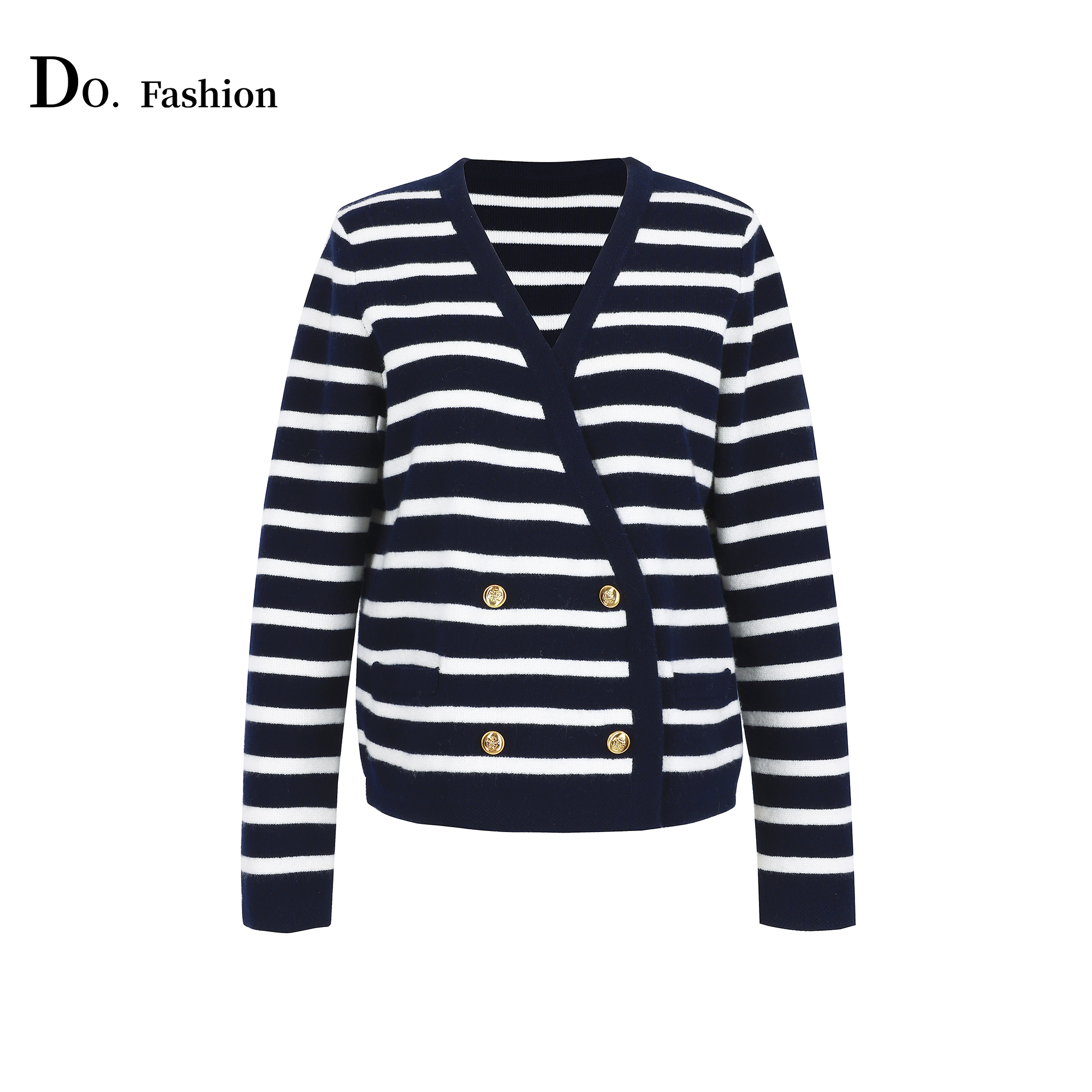 【Do.Fashion欧阳】“西海岸”轻柔澳洲羊毛条纹开衫