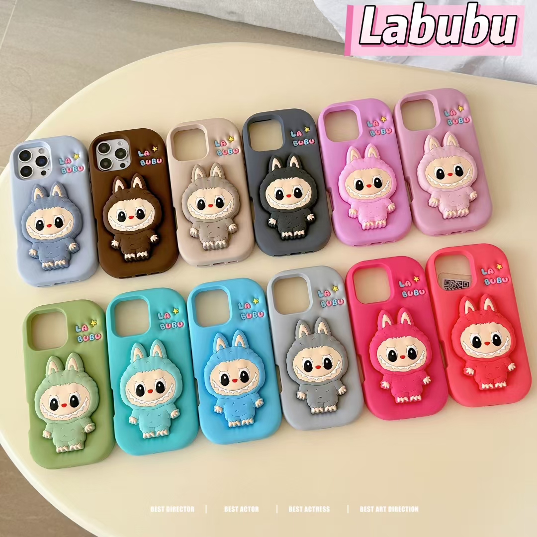 苹果|拉布布支架可爱创意适用iPhone17卡通ins风立体软硅胶手机壳