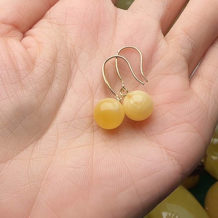 琥珀未镶嵌手链耳环