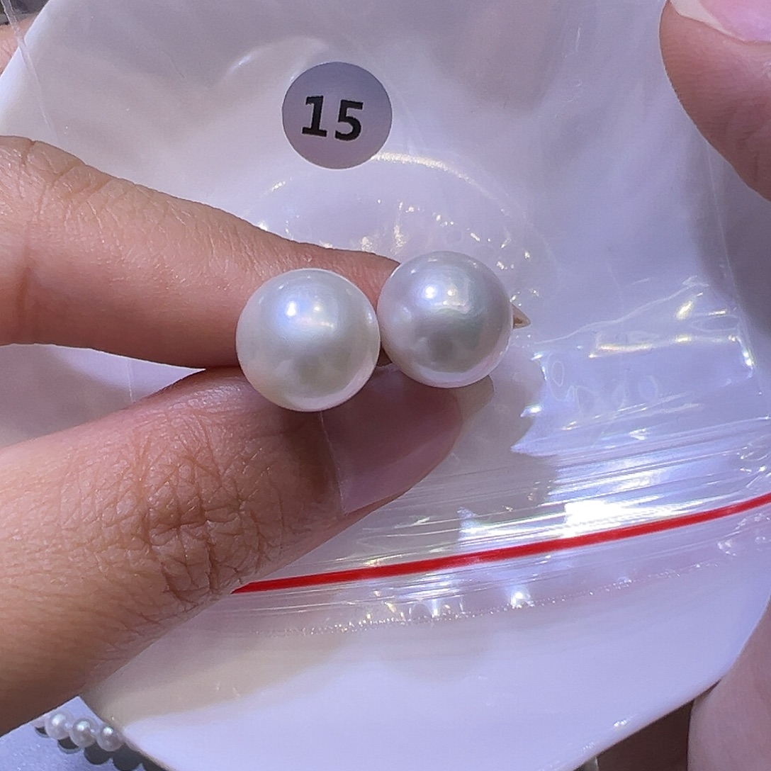 银S925镶嵌淡水珍珠耳饰