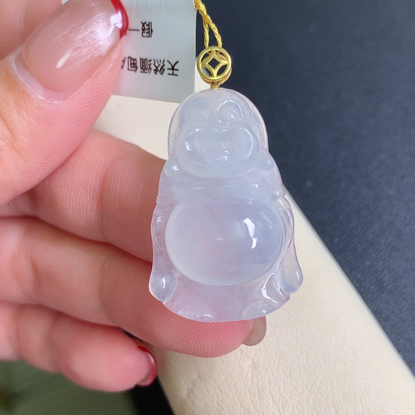 【闪购商品】翡翠颈饰18K金镶嵌站佛