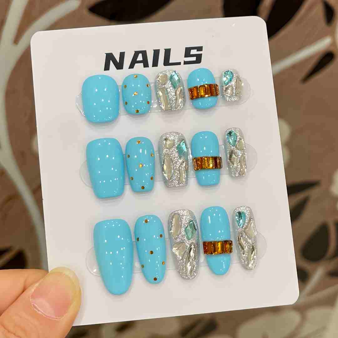 蒂芙尼蓝-Naier奈儿轻奢高定美甲10片装