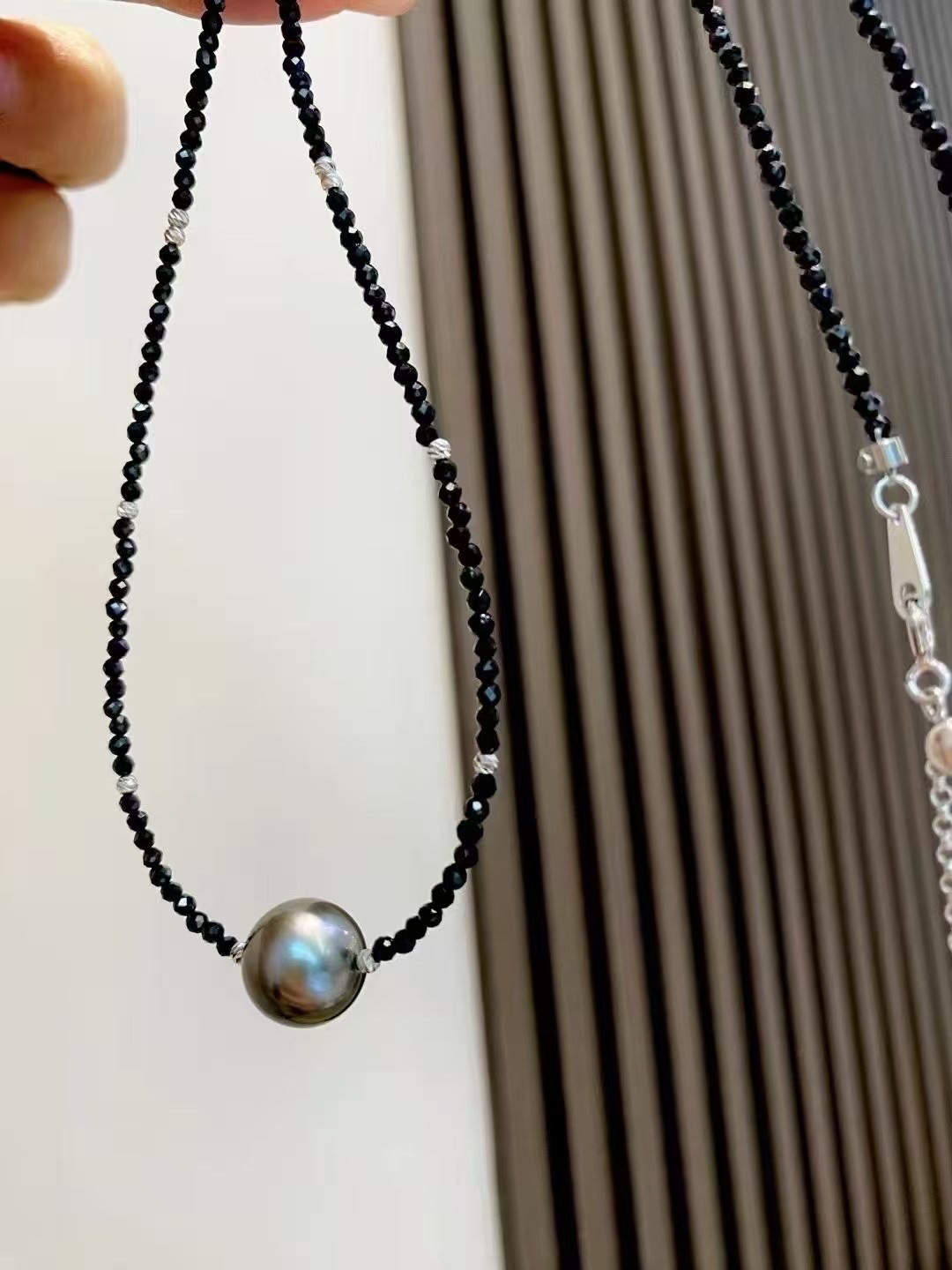 天然海水大溪地珍珠百搭近圆时尚长链