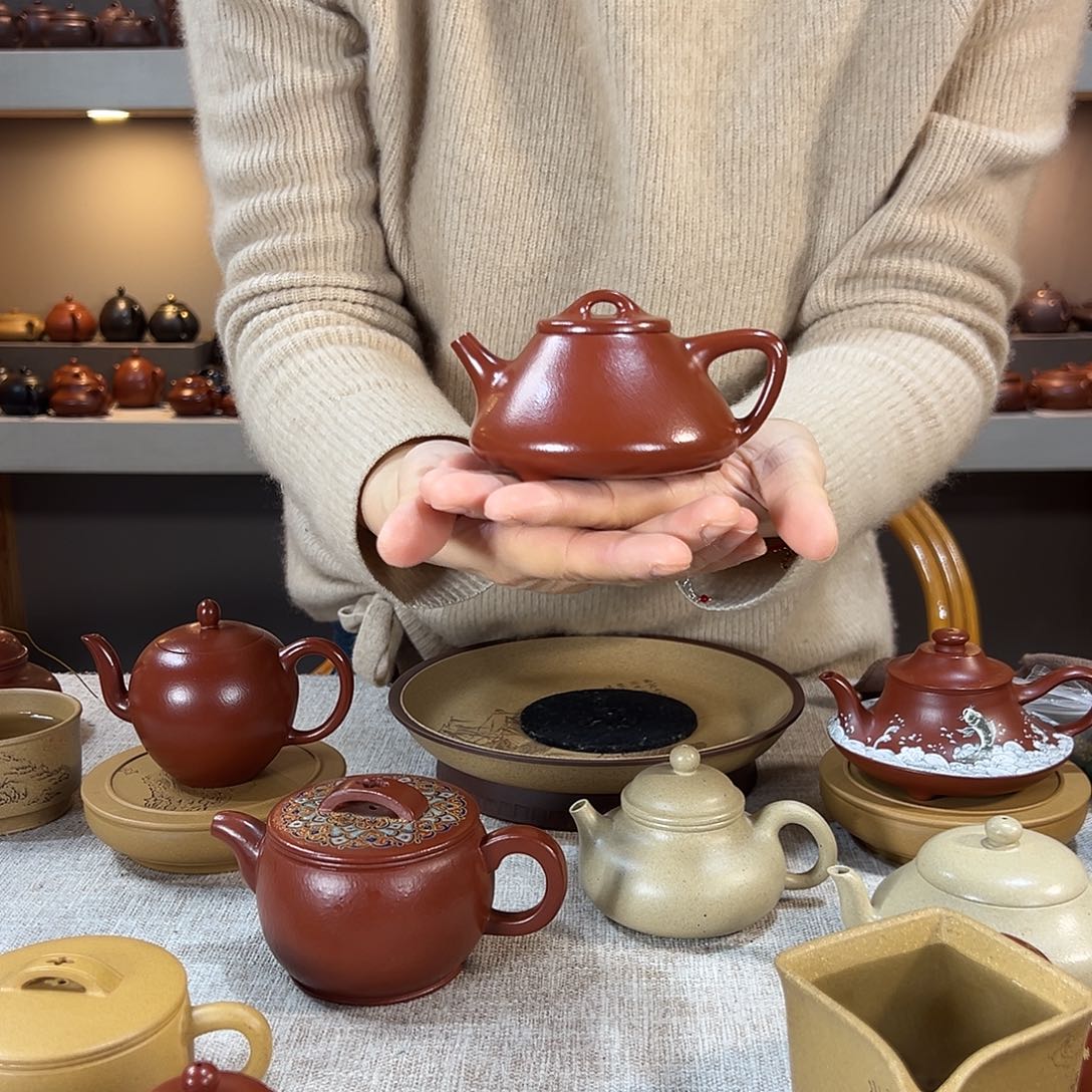 紫砂茶壶「***」子冶石瓢 150Cc 朱泥