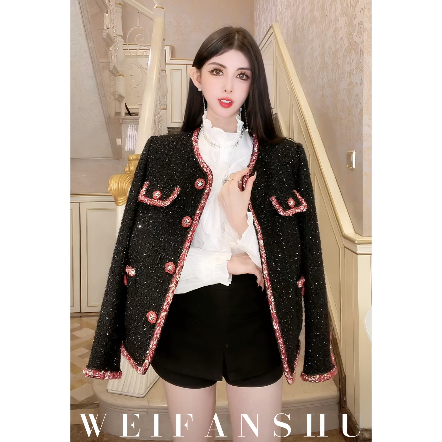 WEIFANSHU/魏凡舒【纽约映像】早春新款贵气名媛高级感小香风外套