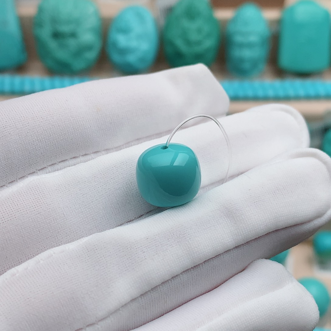 未镶嵌绿松石珠宝奇石11.5mm