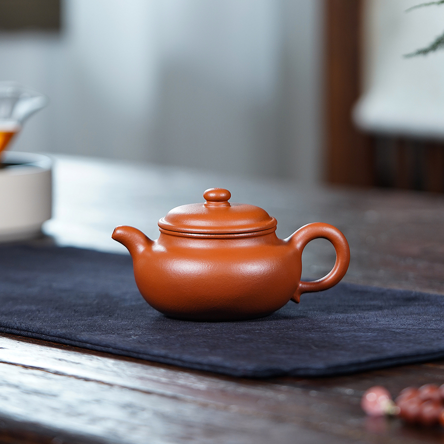遇壶堂朱泥大仿古180cc正宗宜兴纯手工原矿紫砂壶0839泡茶壶