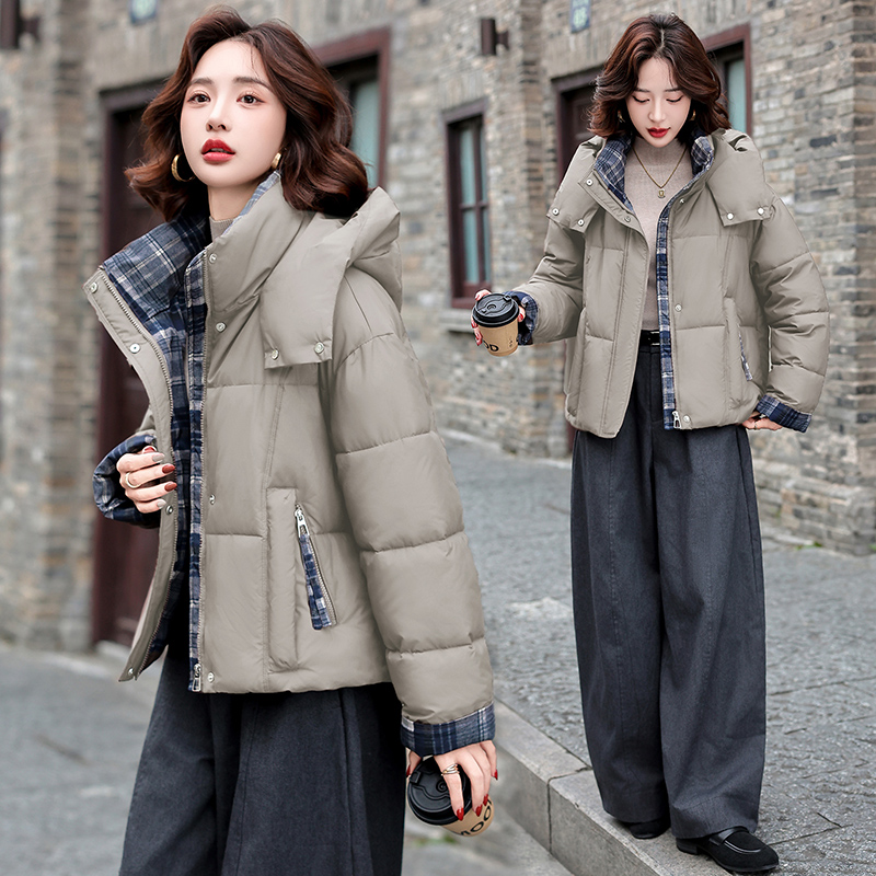 X保暖短款女宽松型韩版冬季拼色抗寒棉服xpd