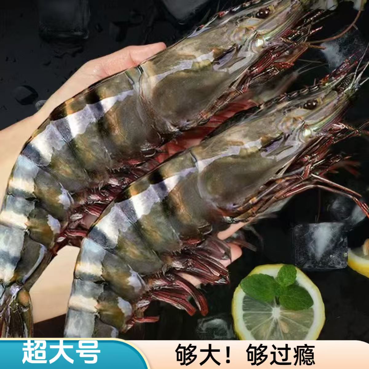 [金泰]精品超大号1620规格黑虎虾3斤/盒 活虾速冻 8-10只左右/斤