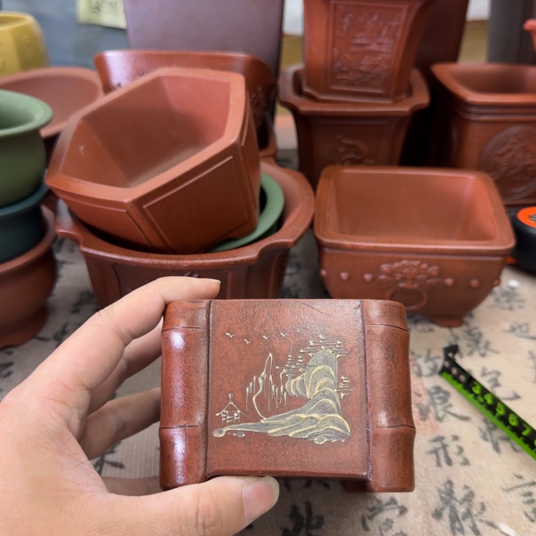 紫砂花盆宜兴紫砂正品8x6