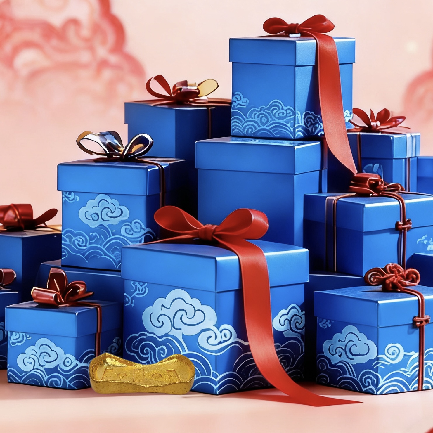 雪涧源创春节风格轻职风精美礼盒挂件-K923