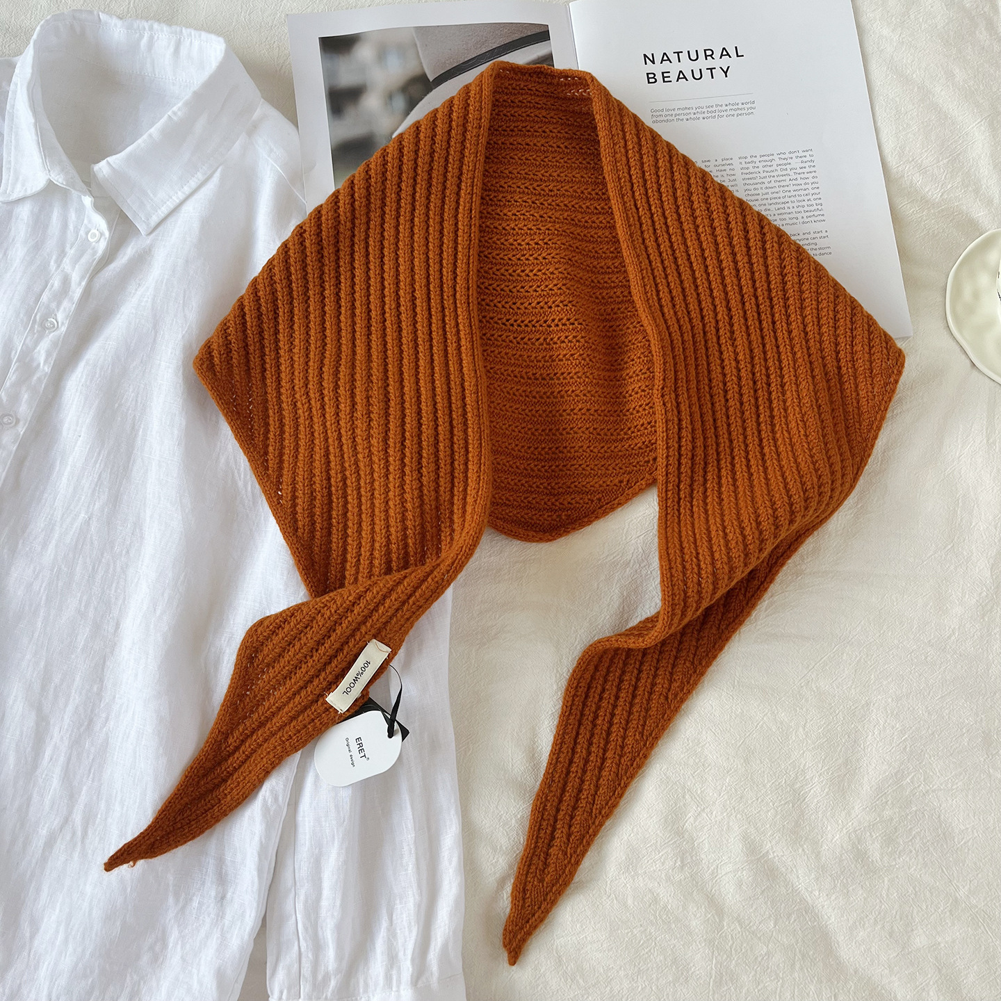 DX.DAXI【三角巾】韩系三角巾女秋冬高级感保暖针织百搭披肩围脖