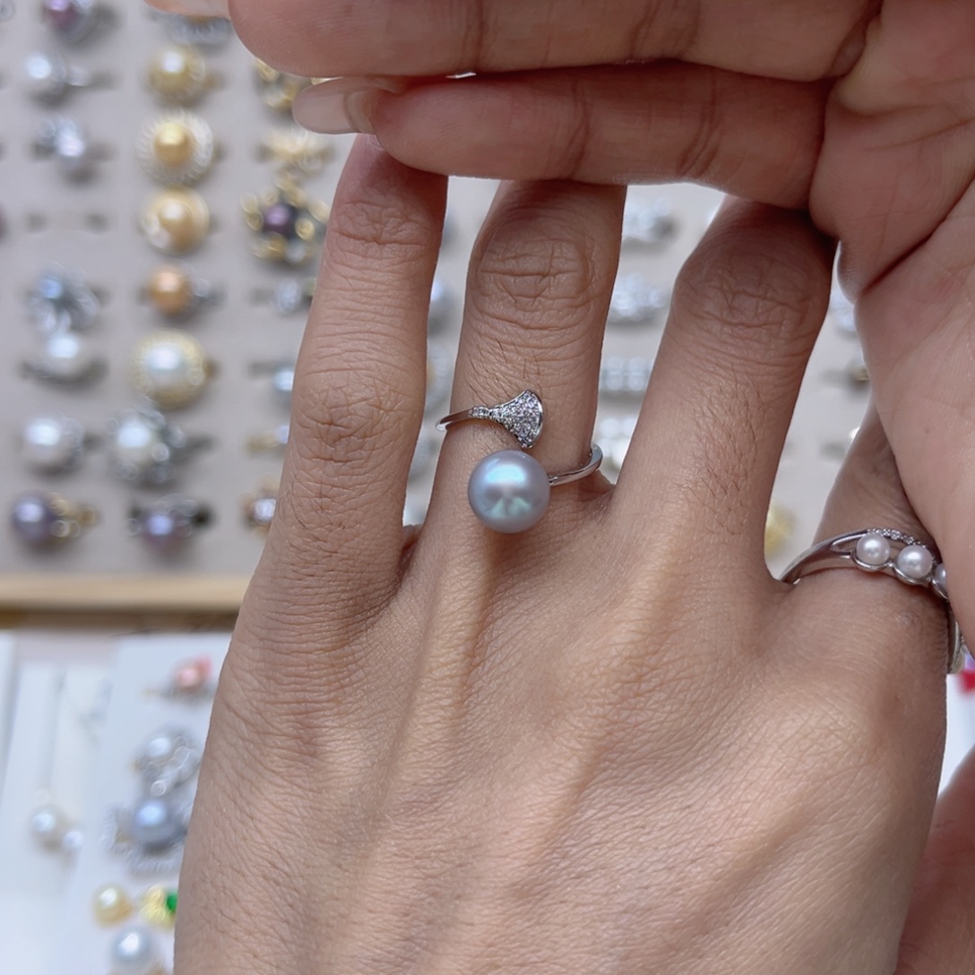 *****合金戒指淡水珍珠