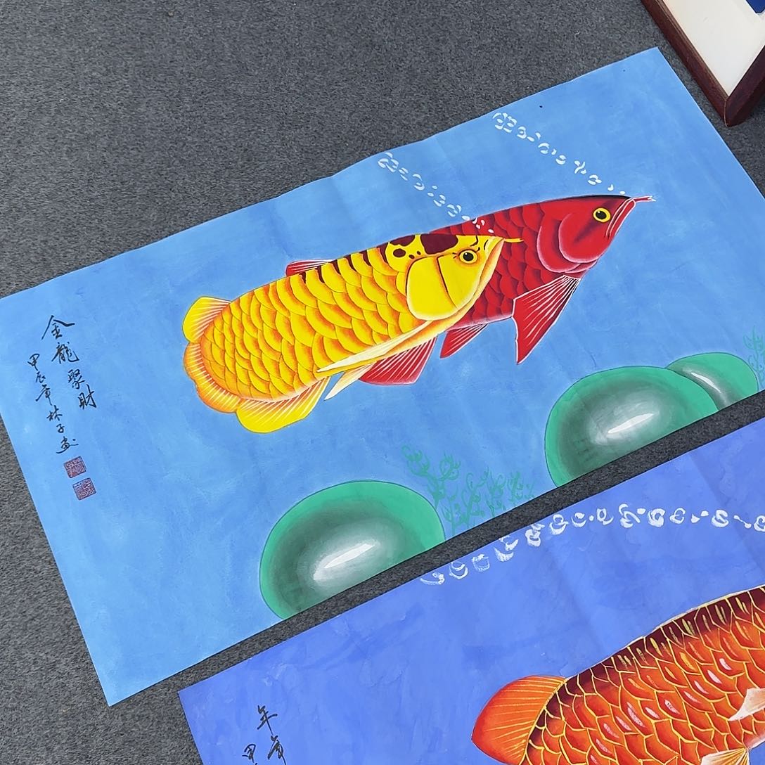 国画尺寸50X100手绘作品