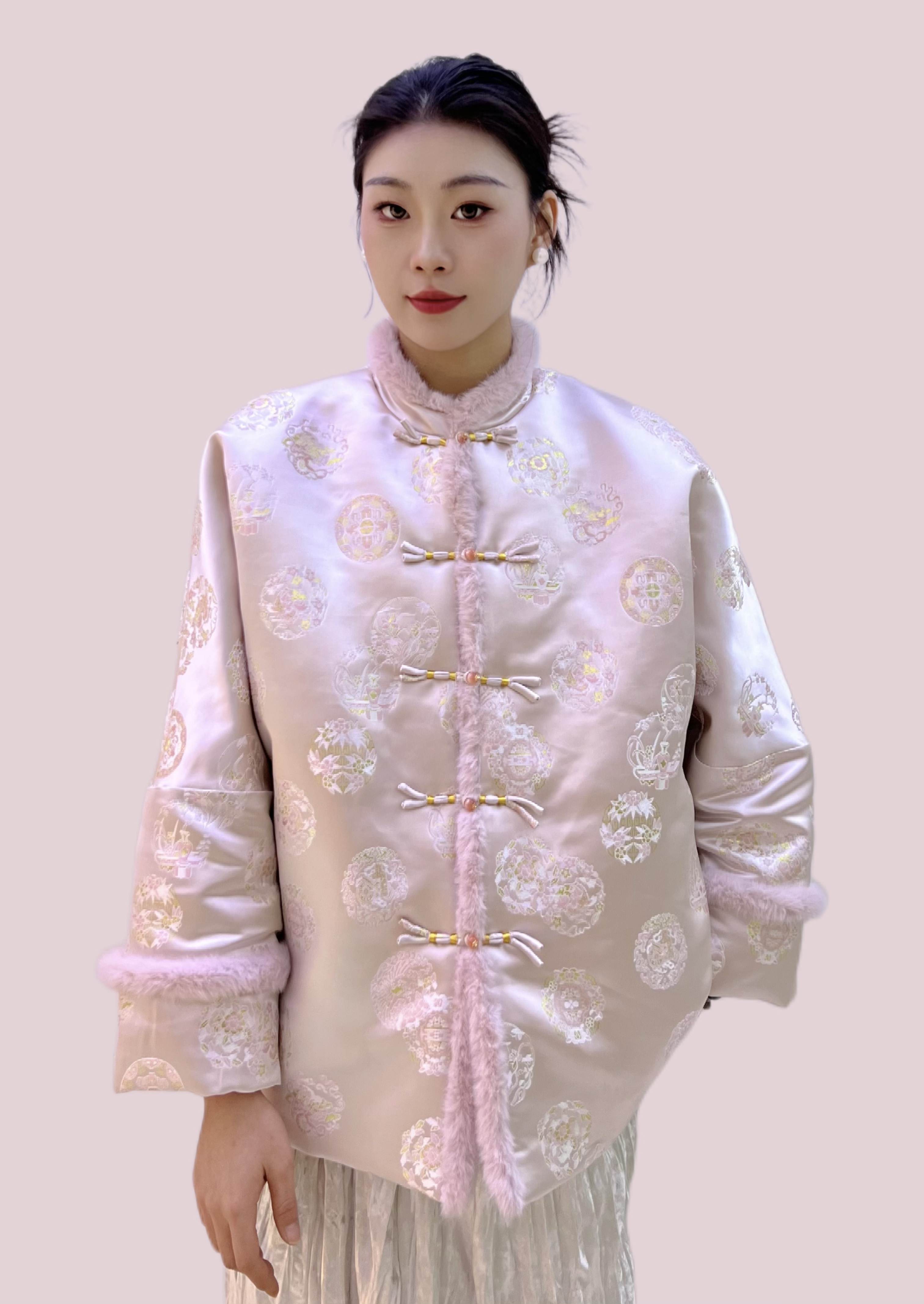 单排扣短款新中式棉袄外套中式复古网红中国风女