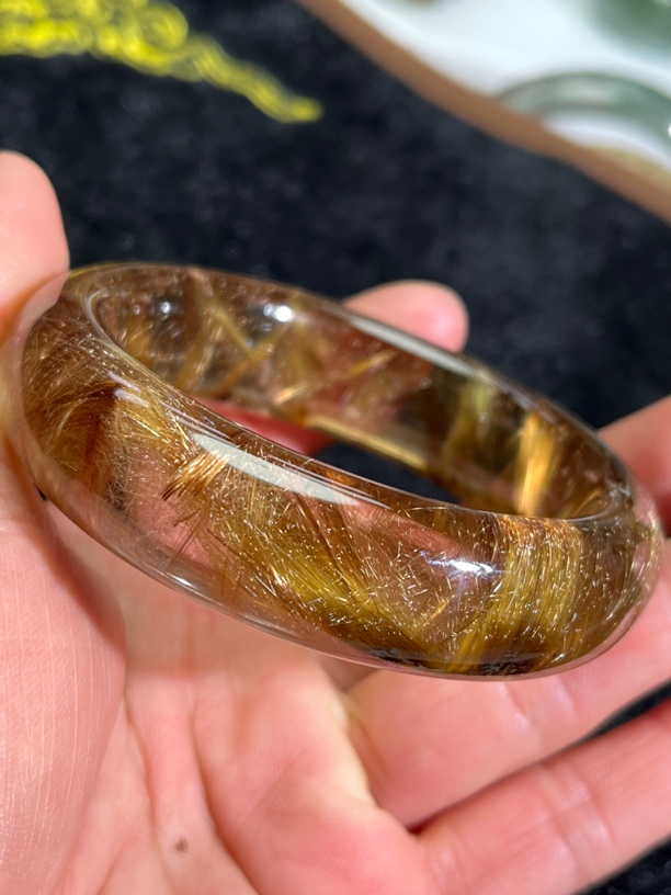 天然咖啡钛手镯55口径