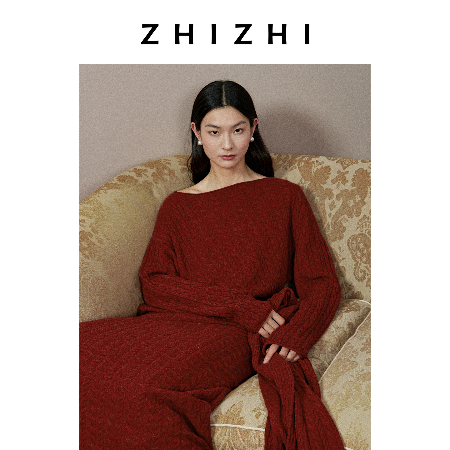 【定金】致知 戛金钗 羊绒绞花毛衫国风针织毛衫上衣ZZ2EWKZN132