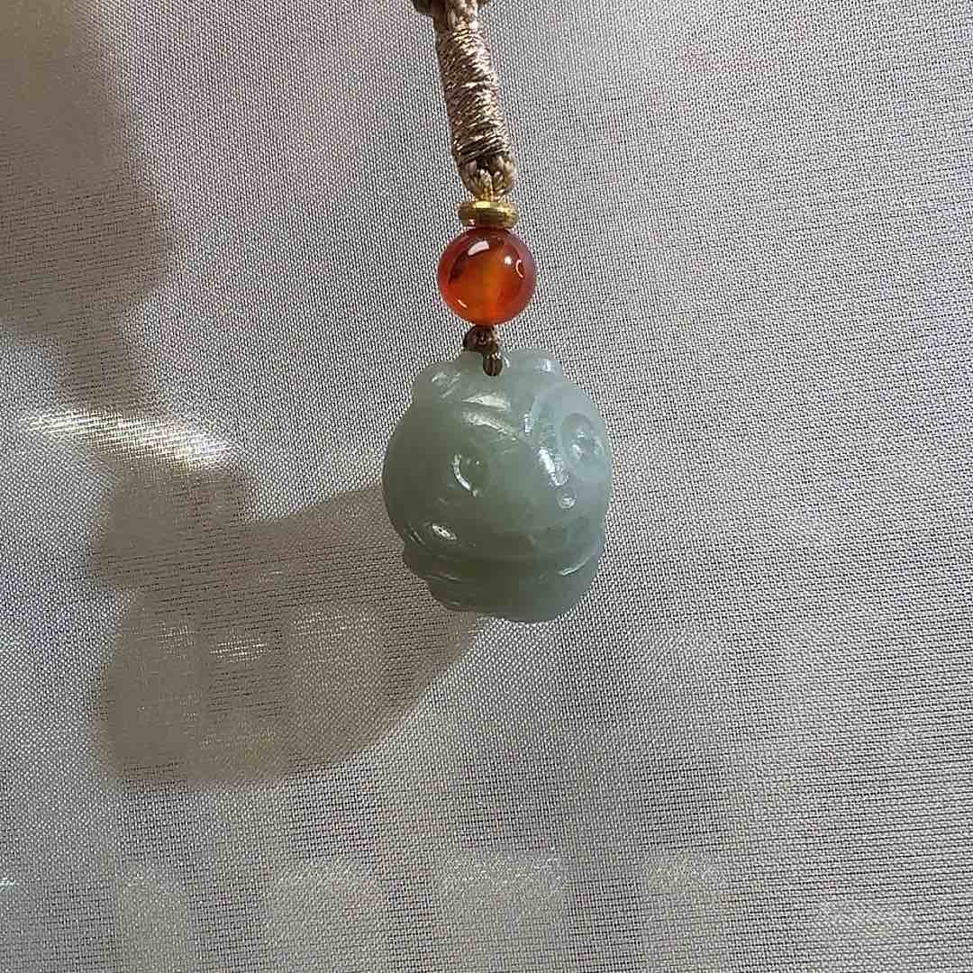 和田玉颈饰未镶嵌且末蓝调蛇