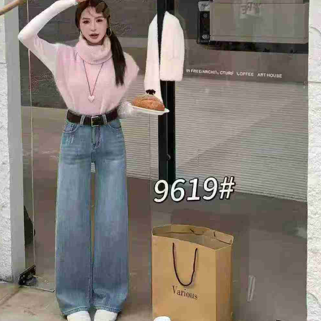 9619加绒加厚牛仔裤