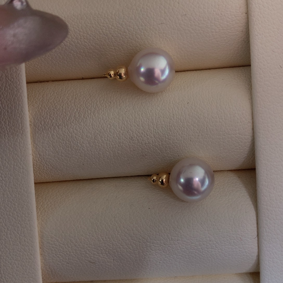 海水珍珠耳饰18K金镶嵌
