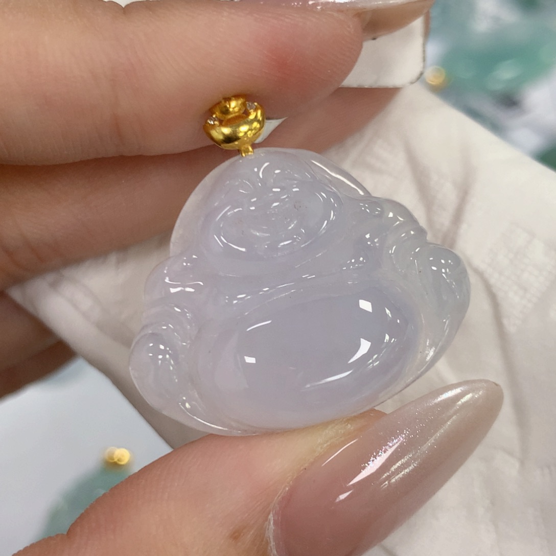 颈饰18K金镶嵌翡翠