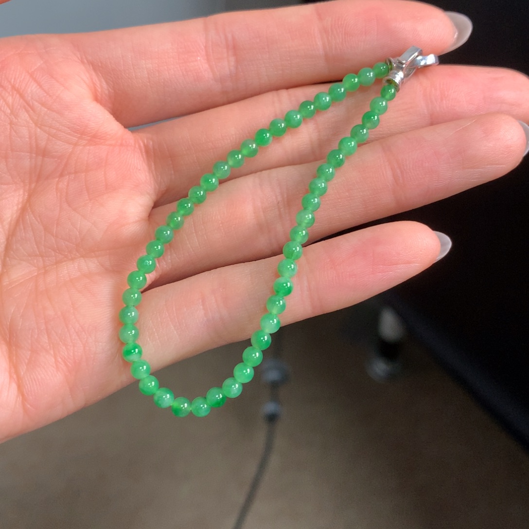 翡翠手链未镶嵌天然缅甸A货翡翠