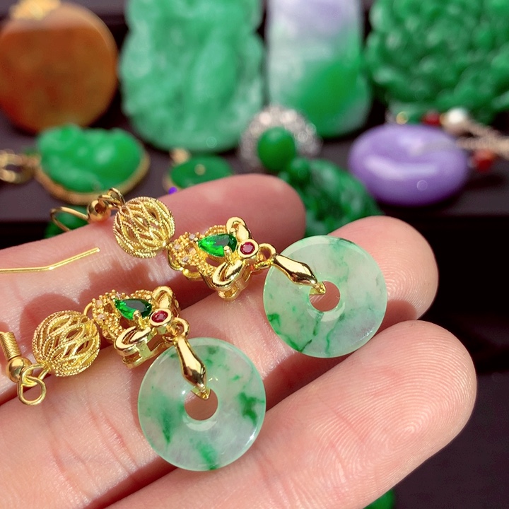 未镶嵌翡翠耳饰A货