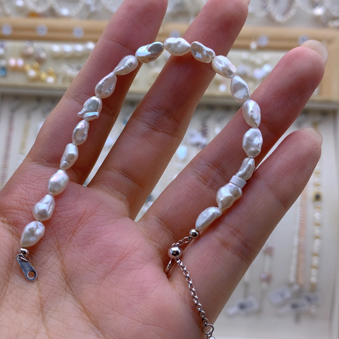淡水珍珠手链银S925镶嵌