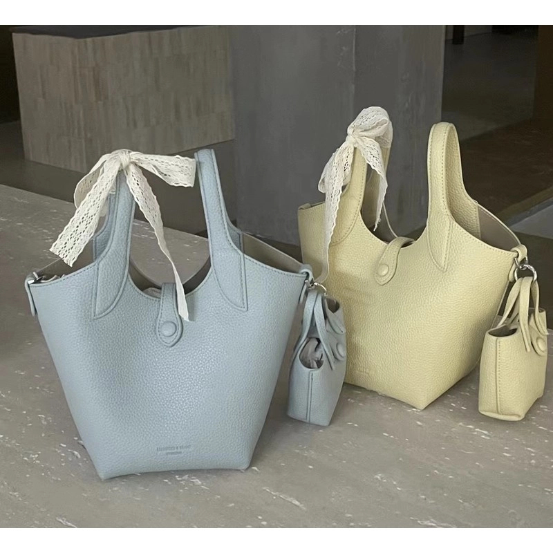 官网小c&k新款荔枝纹菜篮子包女百搭手提水桶包大容量新款高级感