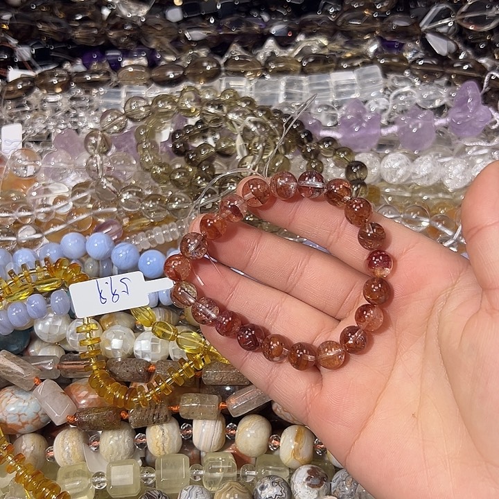 紫晶银S925镶嵌珠宝半成品红胶花卡8