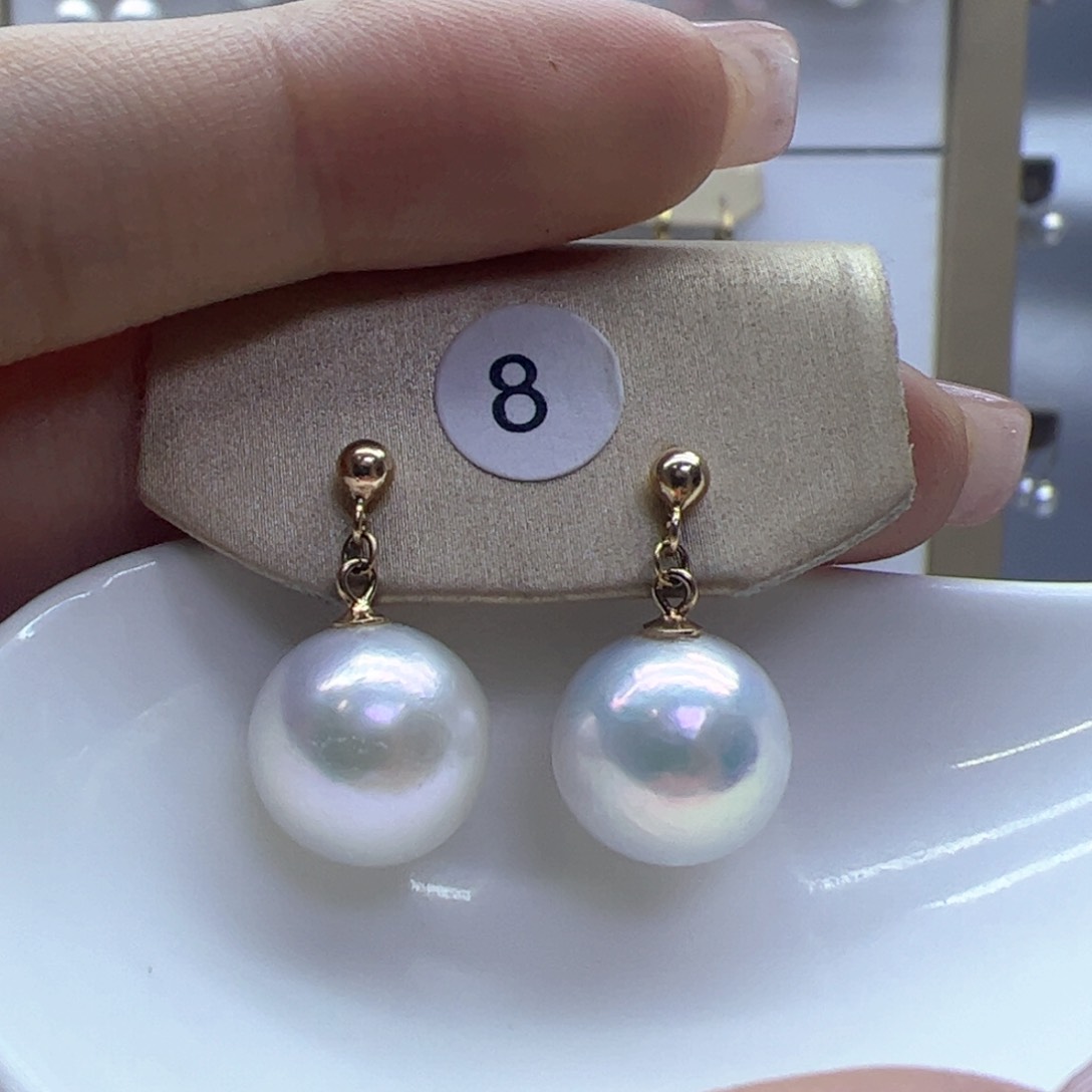 淡水珍珠耳饰银S925镶嵌