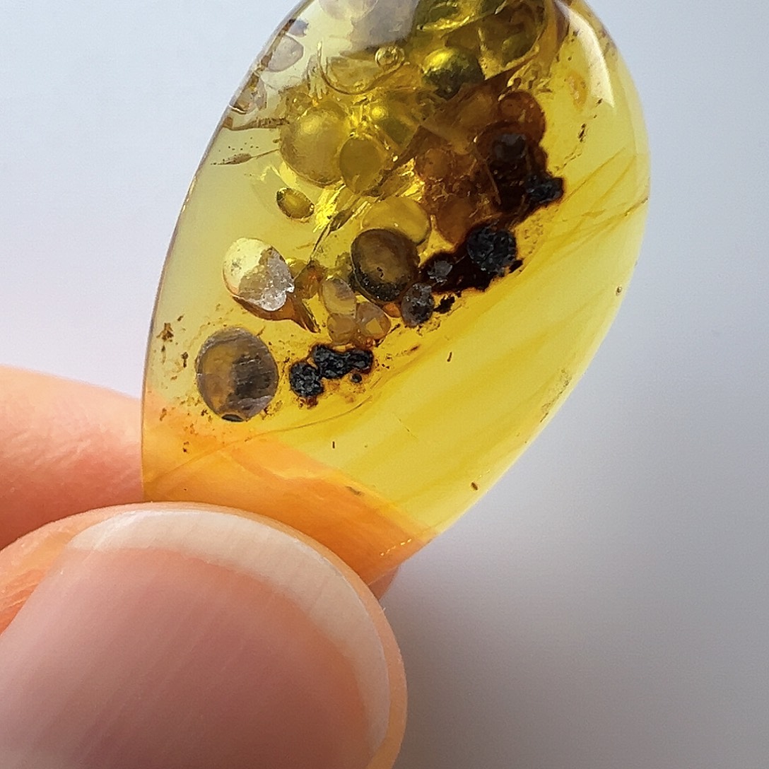 琥珀裸石未镶嵌琥珀活睡水胆