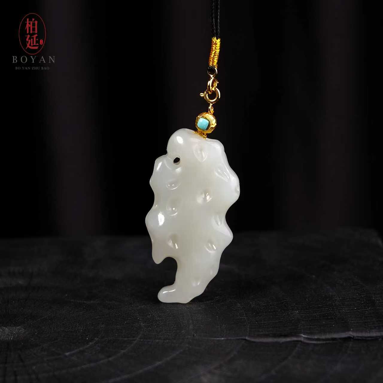 【时来运转】和田玉太湖石吊坠手工女款百搭高级感玉石-赠链BY2804