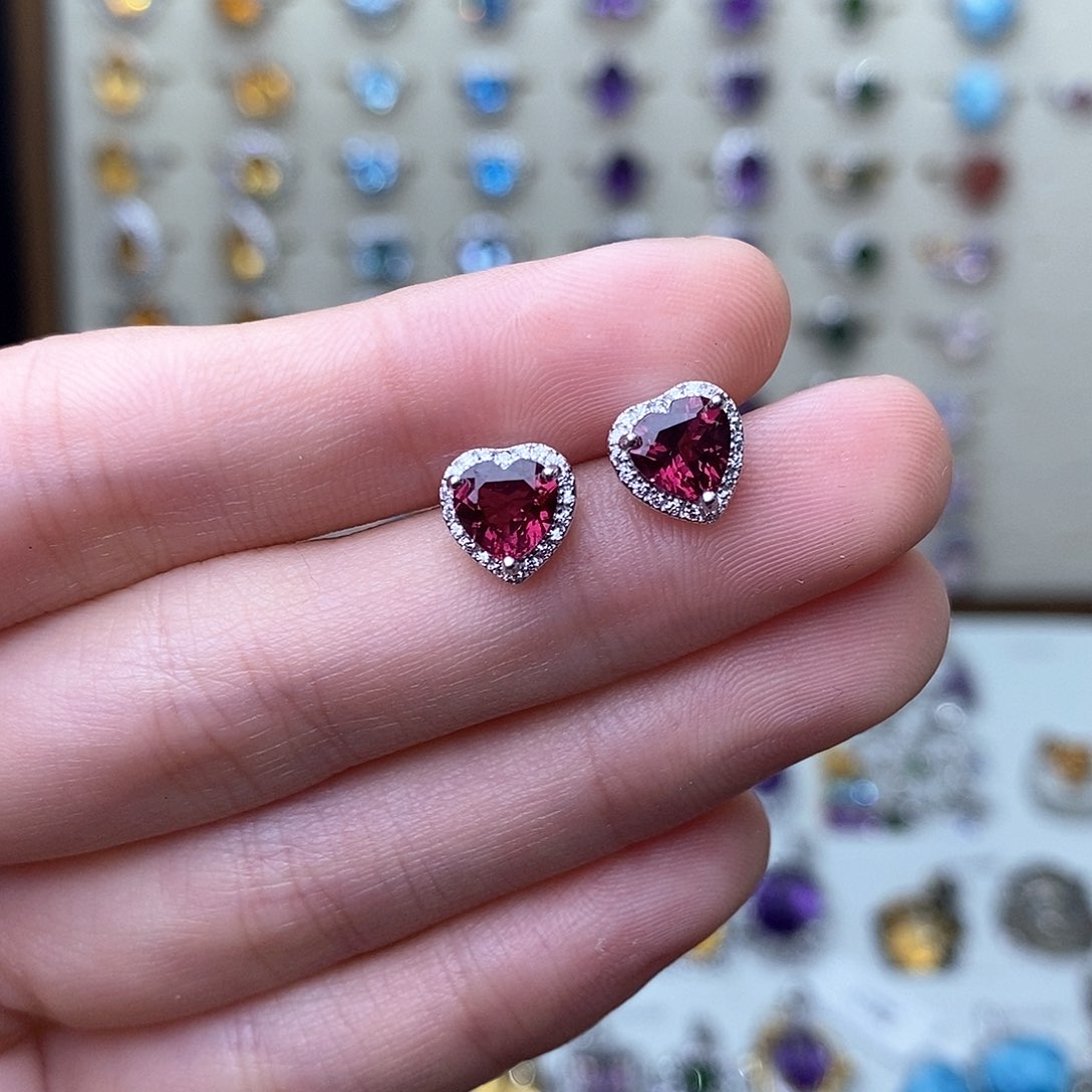 石榴石耳饰银S925镶嵌镁铝（需要证书备注）