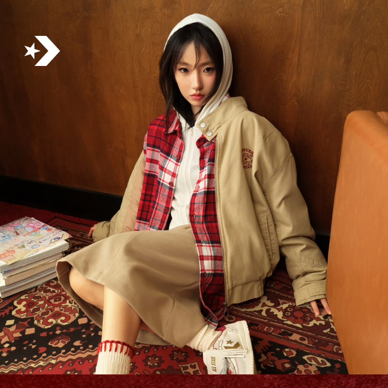 【马年起飞系列】匡威新品巴恩风刺绣立领夹克女外套 WCJ429