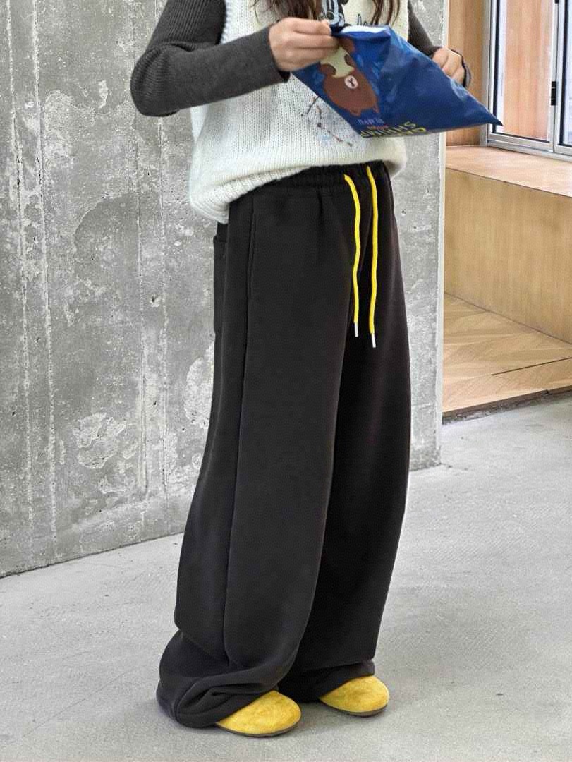 【实体店】冬款 加绒加厚刺绣直筒带抽绳卫裤8058