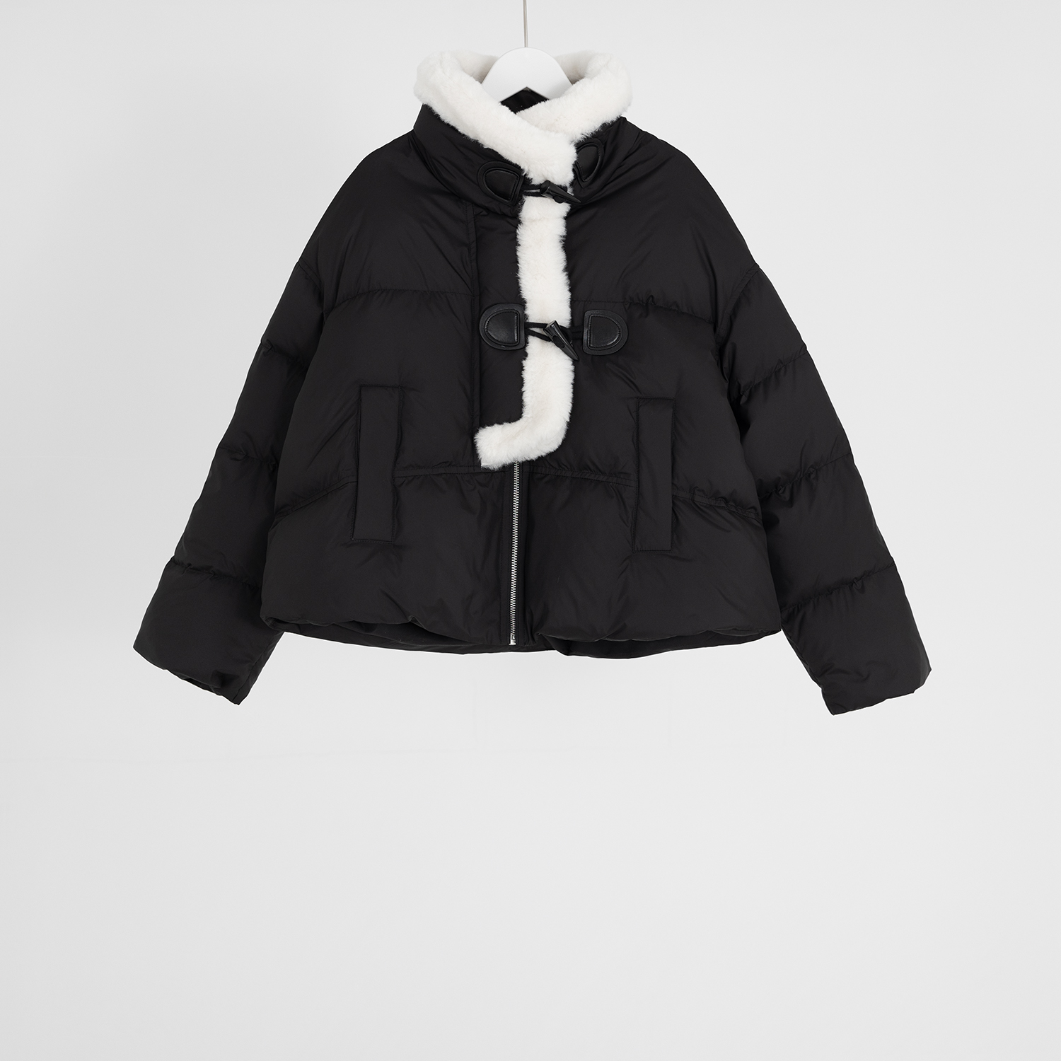 （几里）气质纯色秋冬款加厚羽绒服 衣长56 胸围126 116230