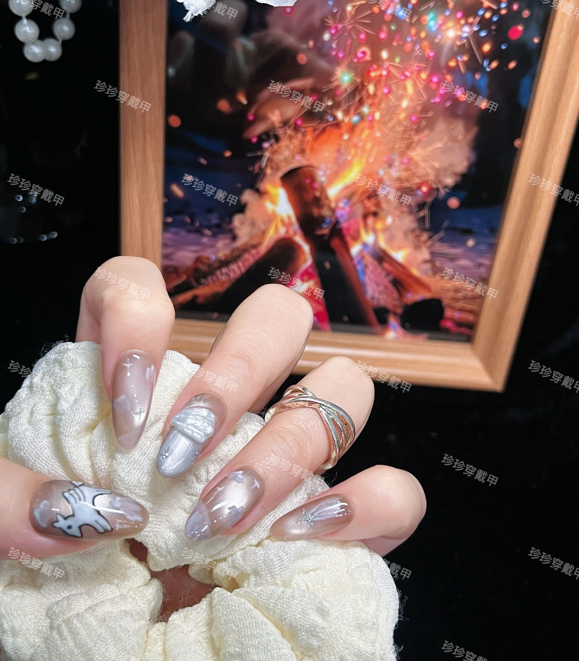 【小马宝栗】珍珍手工穿戴甲ins风小众设计款小马立体翅膀猫眼云朵