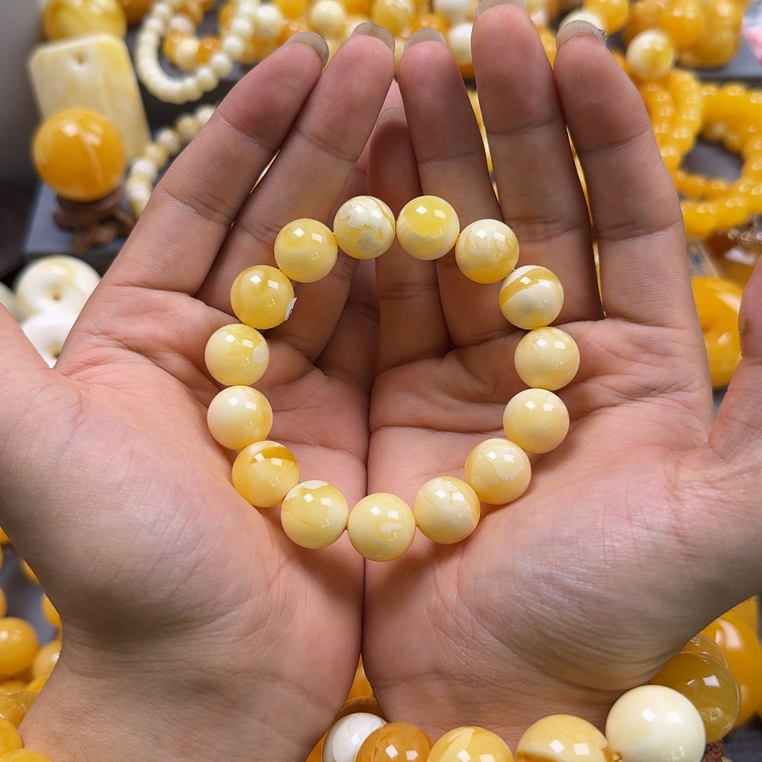 琥珀珠宝奇石未镶嵌同料15mm