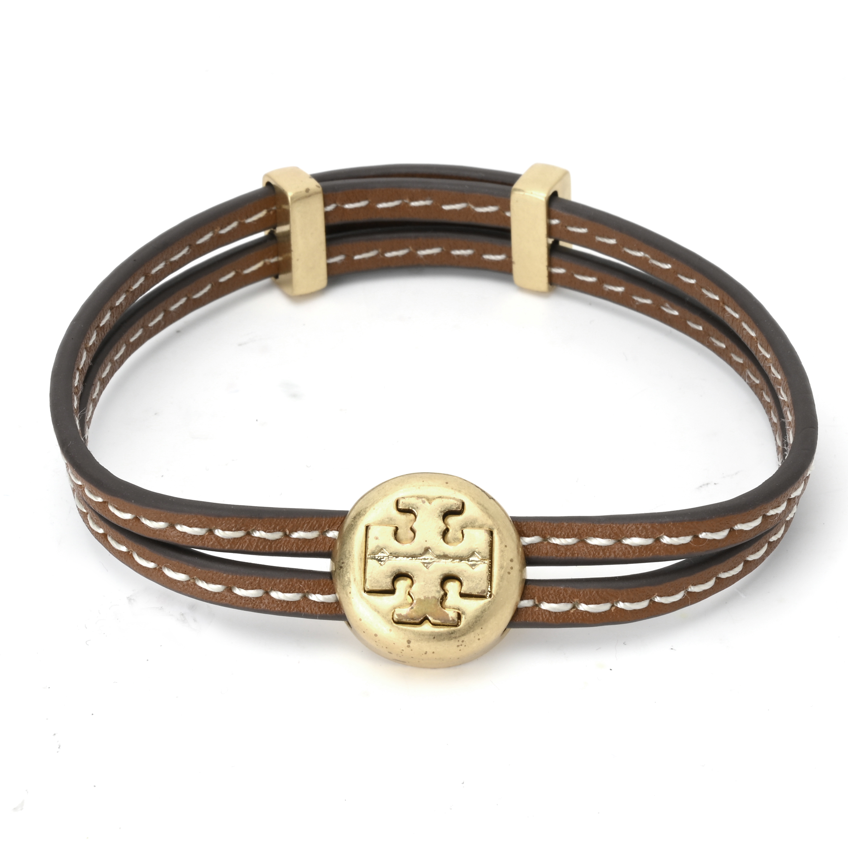 TORY女士双带羊皮黄铜手链手环