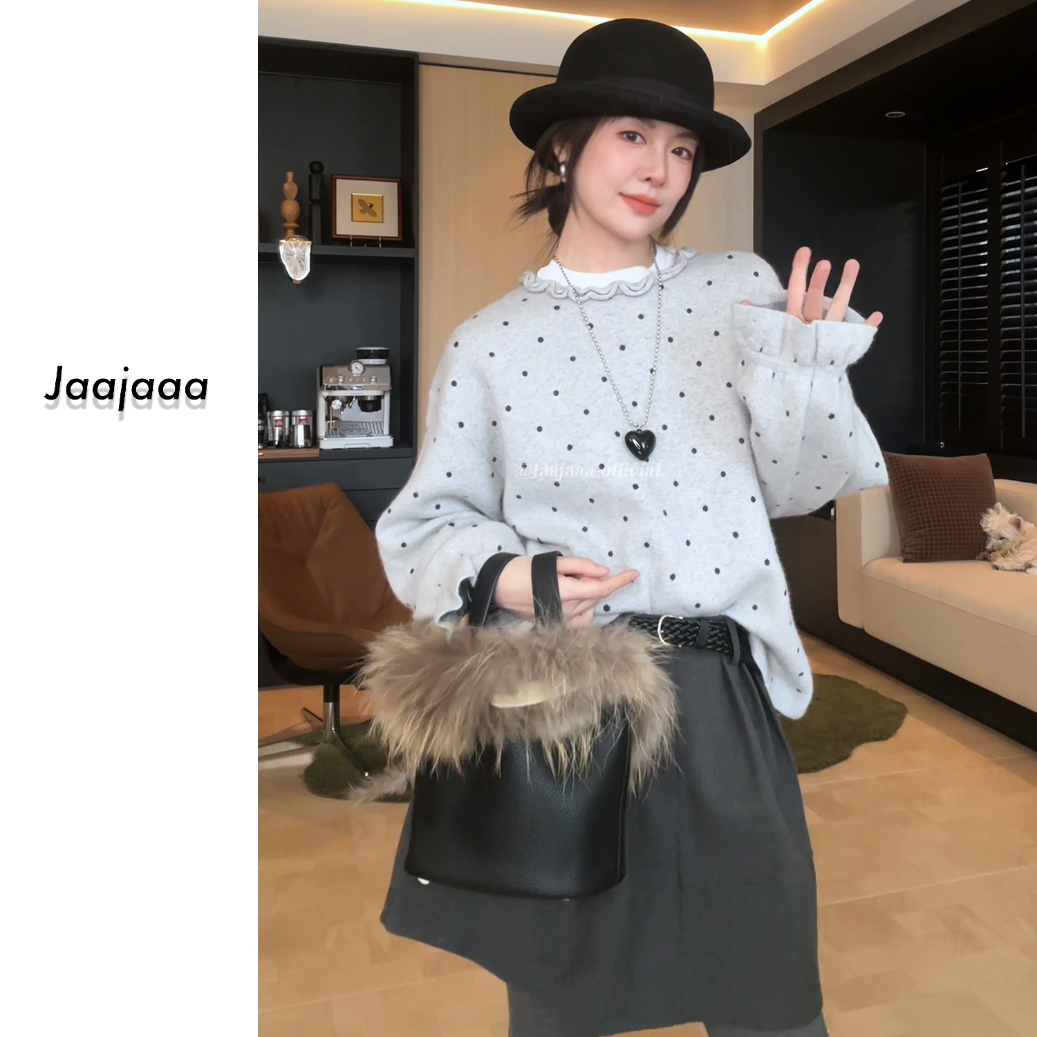 Jaajaaa江南水乡 小众设计感波点减龄显瘦百搭休闲长袖上衣/CXGG