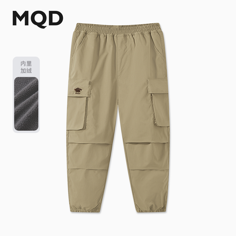 MQD童装儿童25冬季新品保暖运动户外风工装加绒休闲裤9644W1521