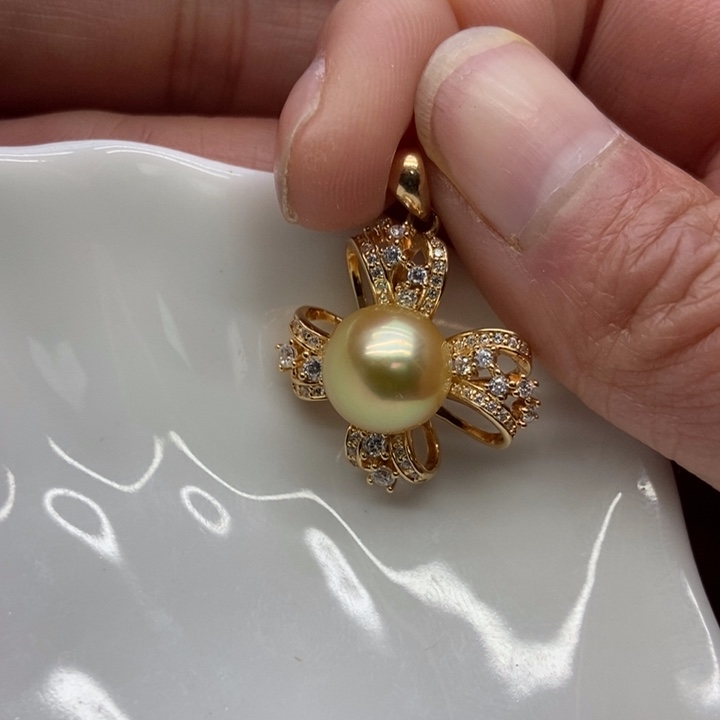 海水珍珠吊坠(不含链)银S925镶嵌