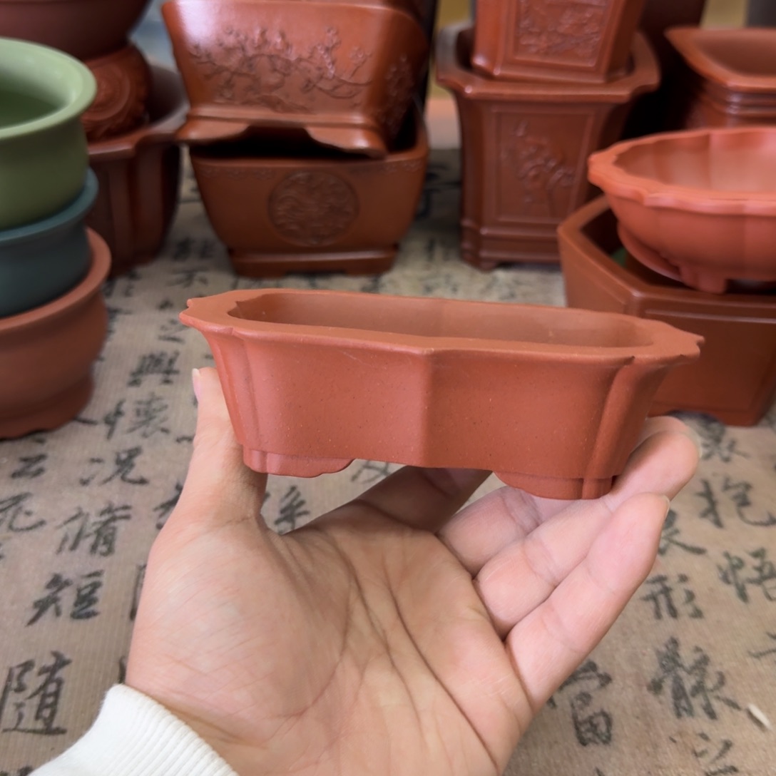 紫砂花盆宜兴紫砂正品11.5x8x2.8