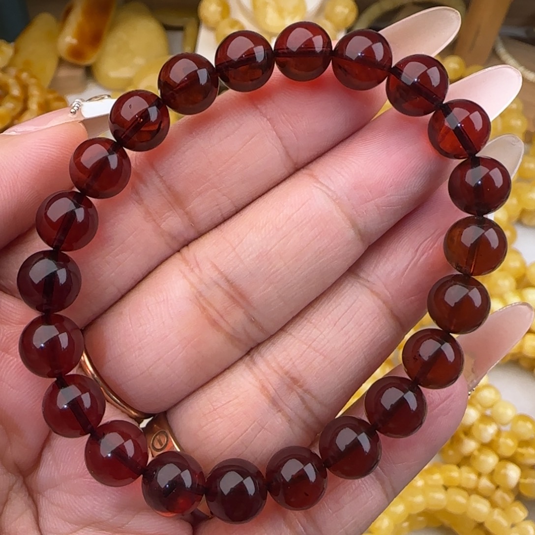 血珀未镶嵌手链血珀圆珠手串