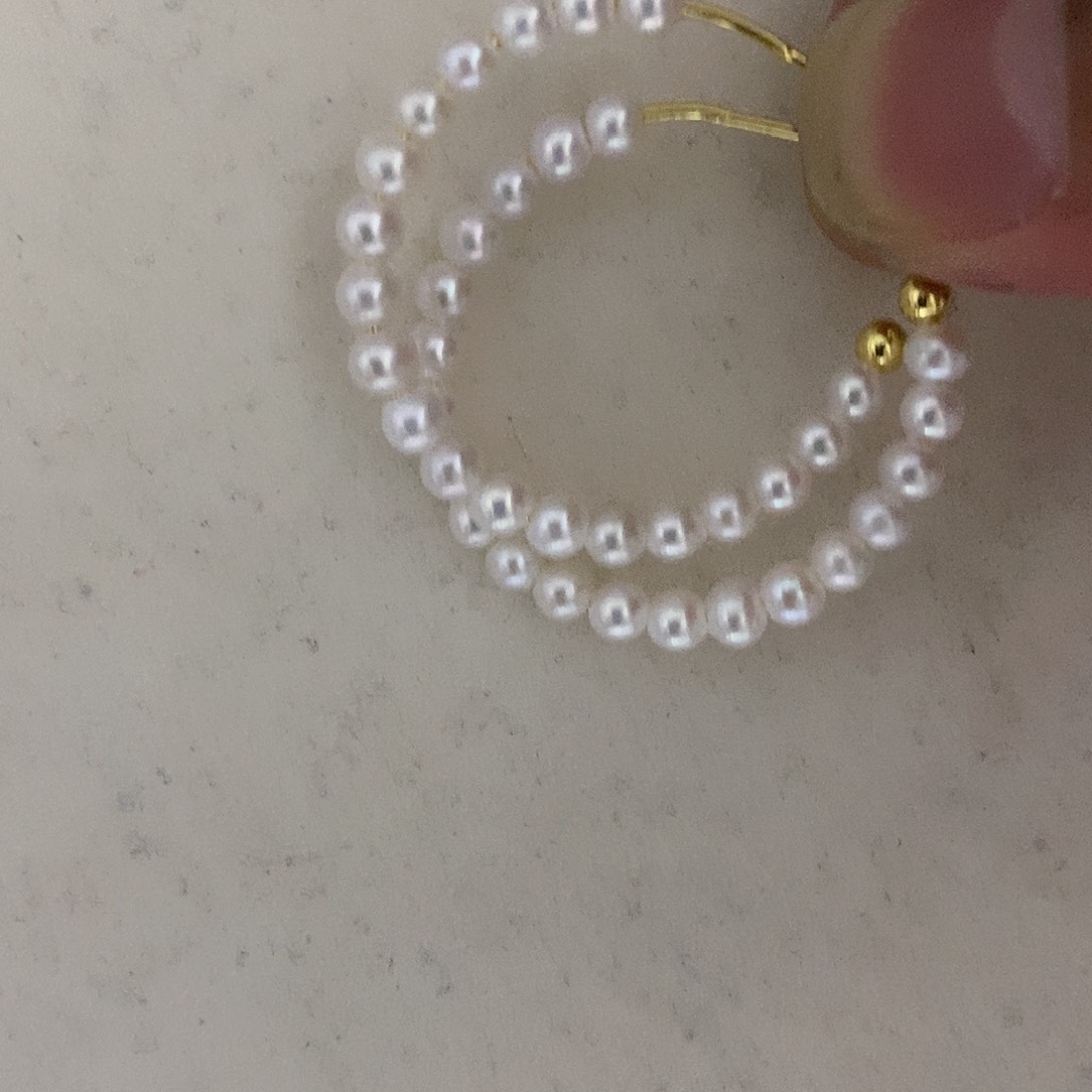 银S925镶嵌耳饰淡水珍珠