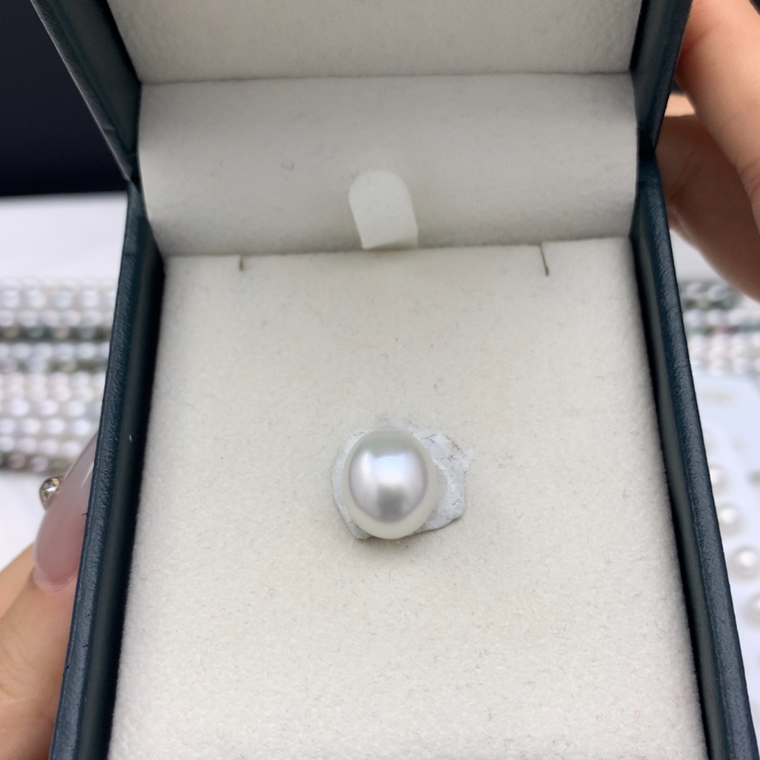 未镶嵌戒指海水珍珠10.8mm水滴澳白