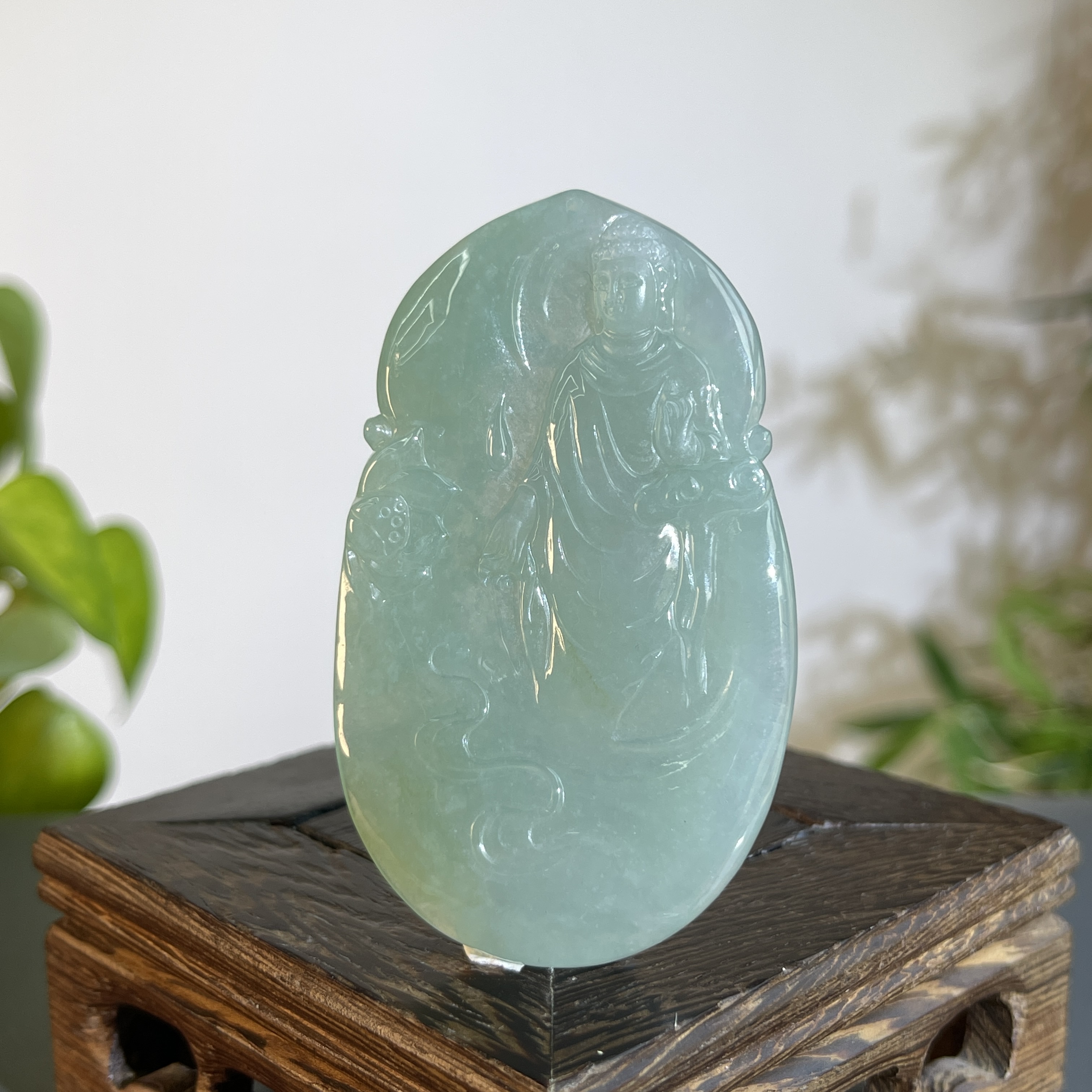 JTB22-100 天然翡翠缅甸A货 佛观天下